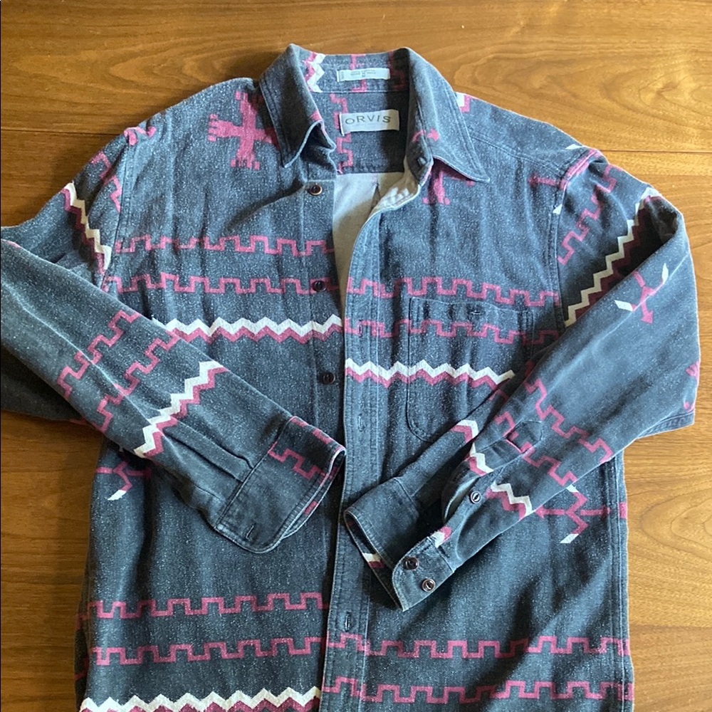 Orvis Patterned Flannel Button-Up Shirt